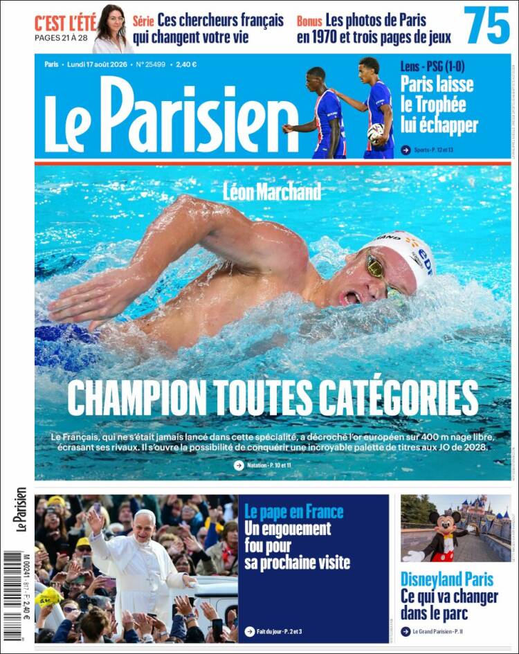 Portada de Le Parisien (Francia)