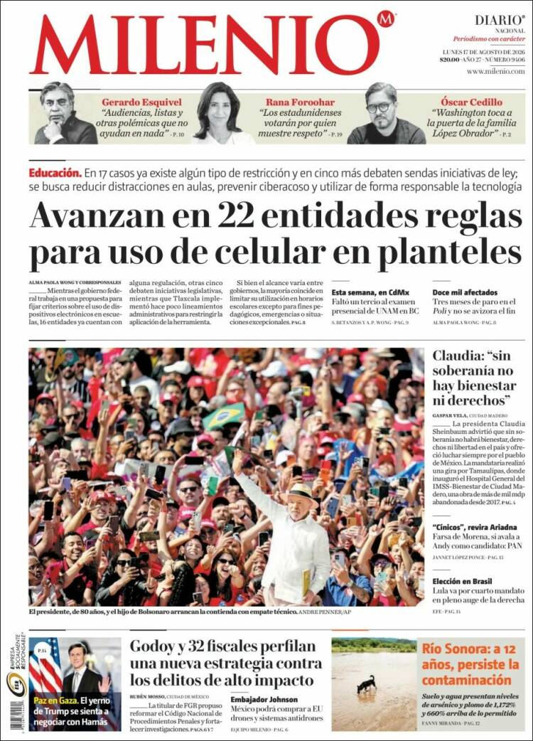 Portada de Milenio (M&eacute;xico)