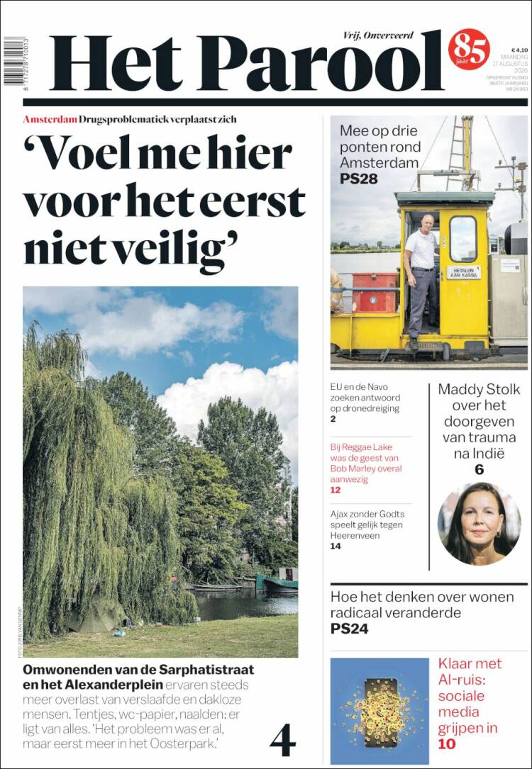 Portada de Het Parool (Pa&iacute;ses Bajos)