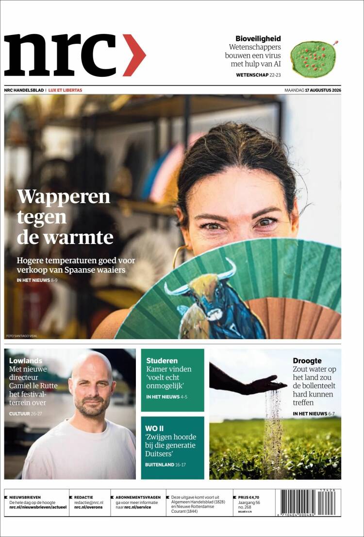 Portada de NRC Handelsblad (Pa&iacute;ses Bajos)