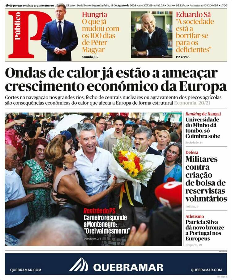 Portada de Público (Portugal)