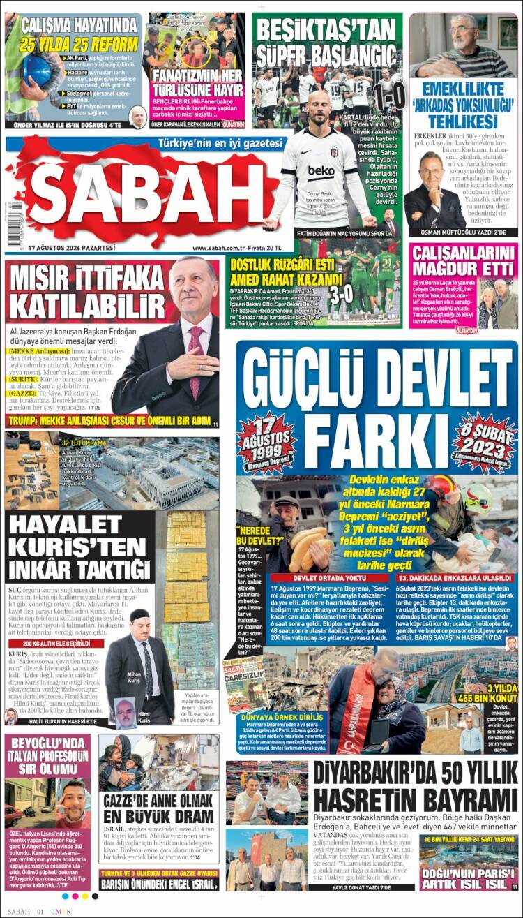 Portada de Sabah (Turqu&iacute;a)