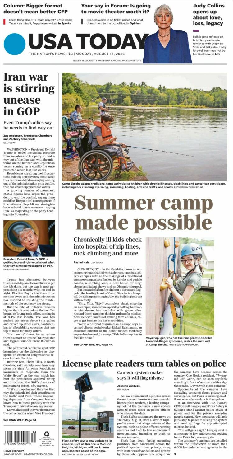Portada de USA Today (USA)