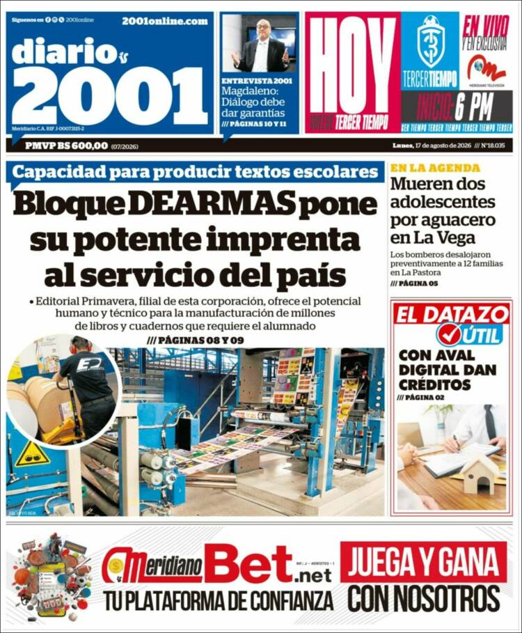 Portada de 2001 - Dosmiluno (Venezuela)