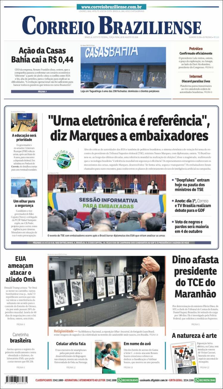 Portada de Correio Braziliense (Brasil)