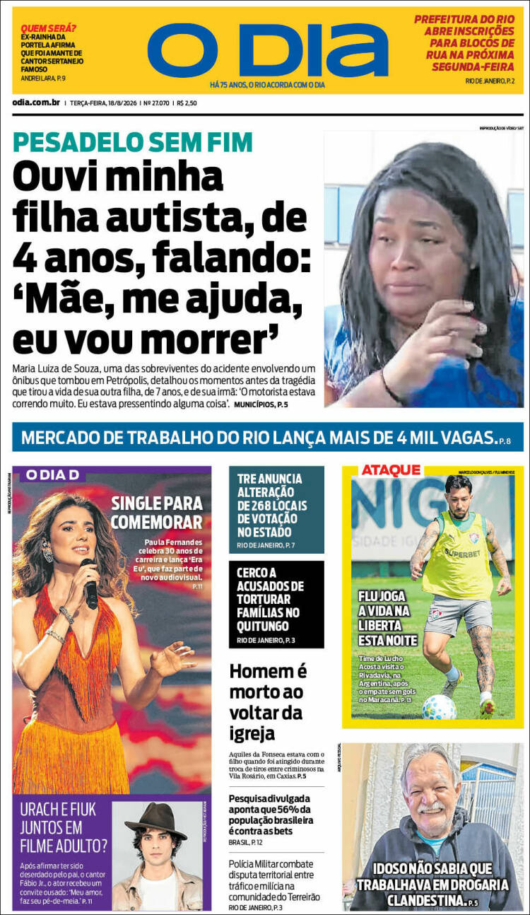 Portada de O Dia (Brasil)