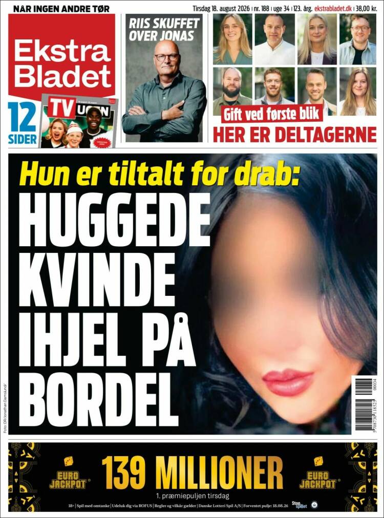 Portada de Ekstra Bladet (Dinamarca)