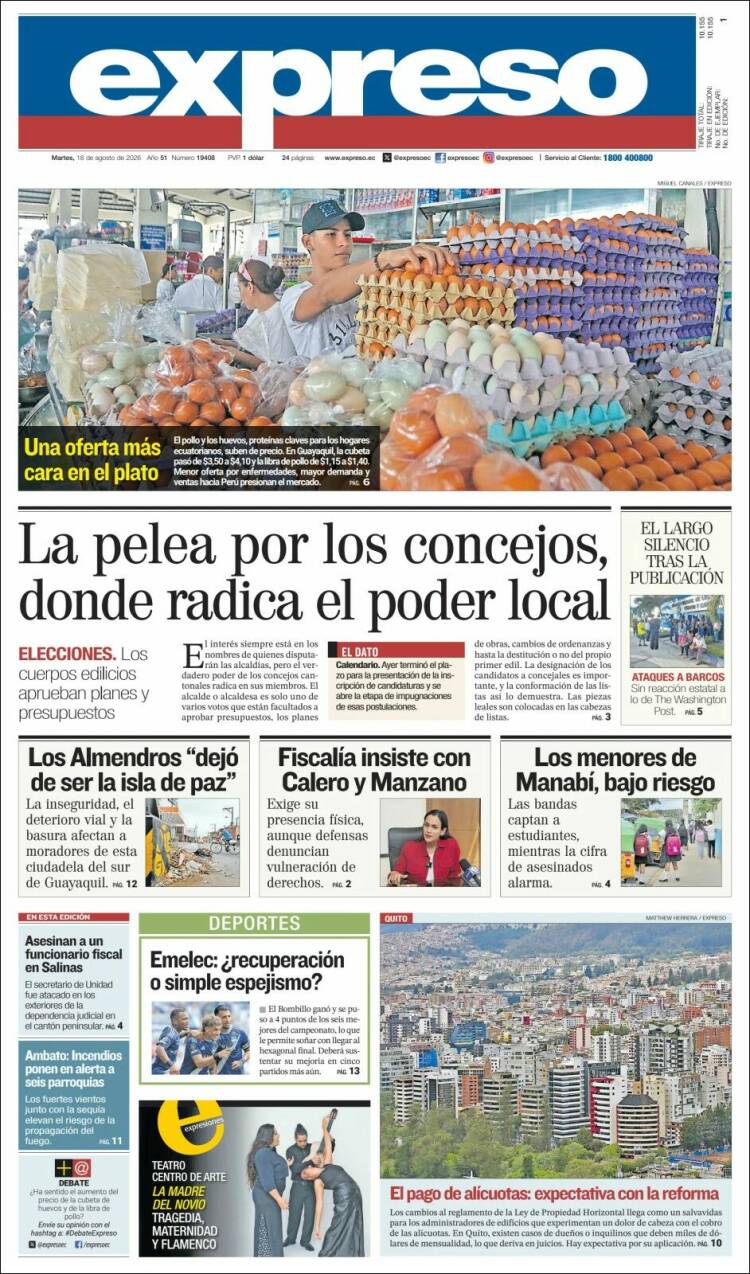 Portada de Expreso (Ecuador)