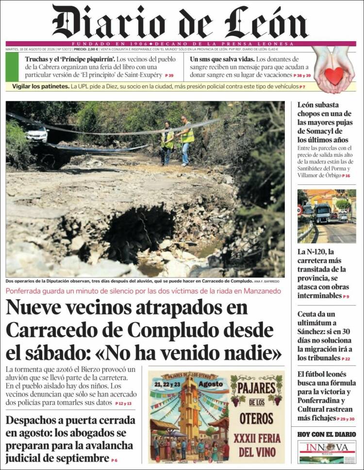 Portada de Diario de León (Espa&ntilde;a)