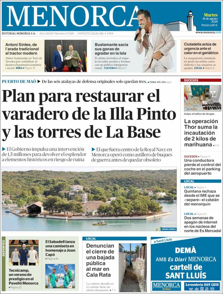 Portada de Menorca - Diario Insular (Espa&ntilde;a)