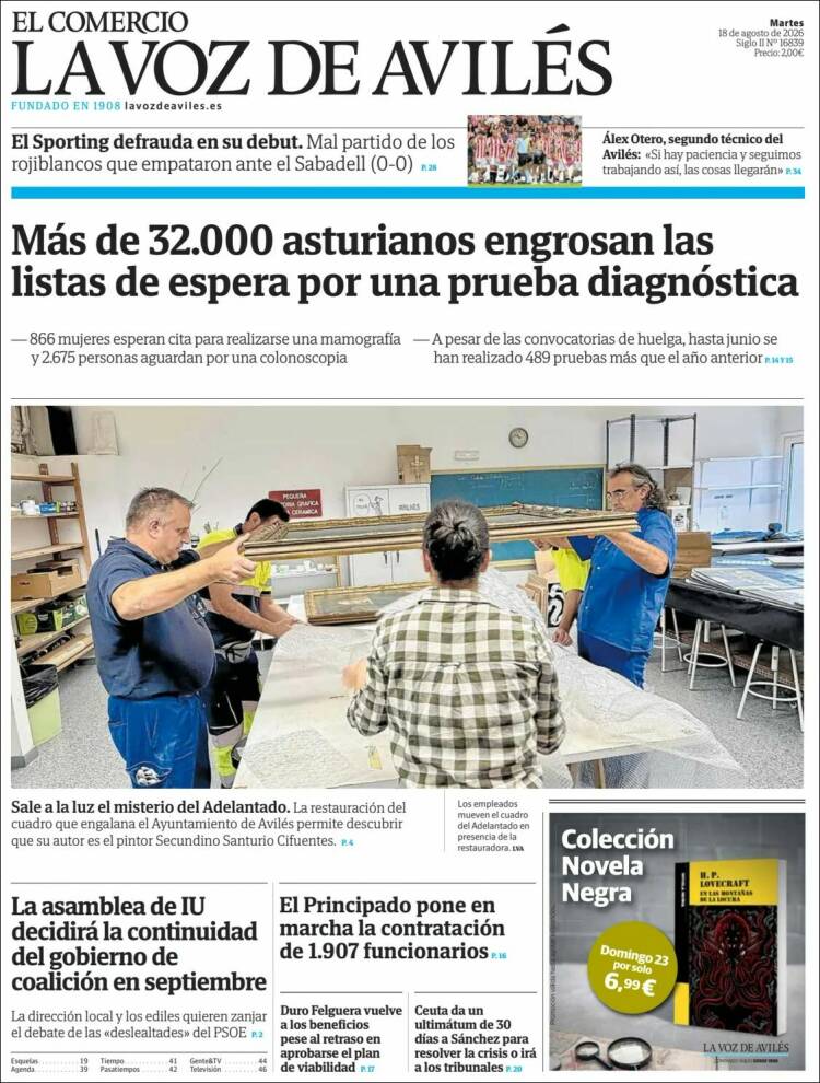 Portada de El Comercio - Avilés (Espa&ntilde;a)