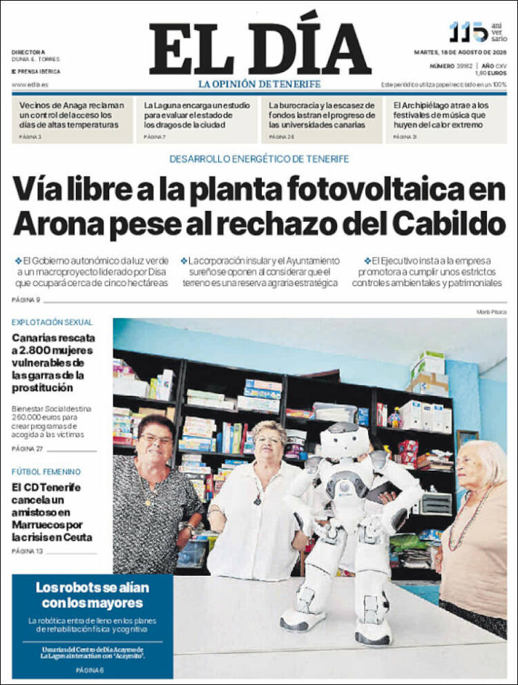 Portada de El Día (Espa&ntilde;a)
