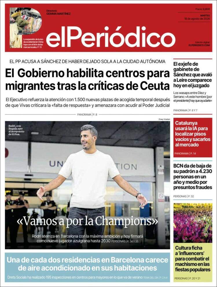 Portada de El Periódico (Espa&ntilde;a)