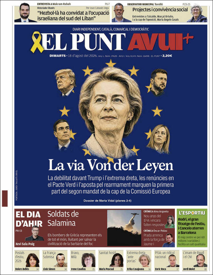 Portada de El Punt Avui (Espa&ntilde;a)
