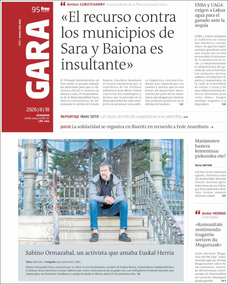 Portada de Gara (Espa&ntilde;a)