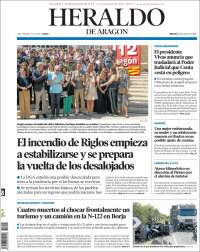 Portada de Heraldo de Aragón (Espa&ntilde;a)