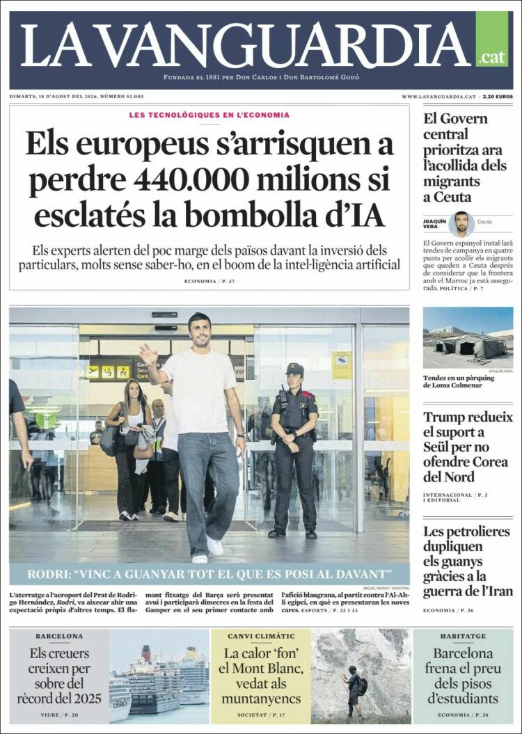 Portada de La Vanguardia (Espa&ntilde;a)