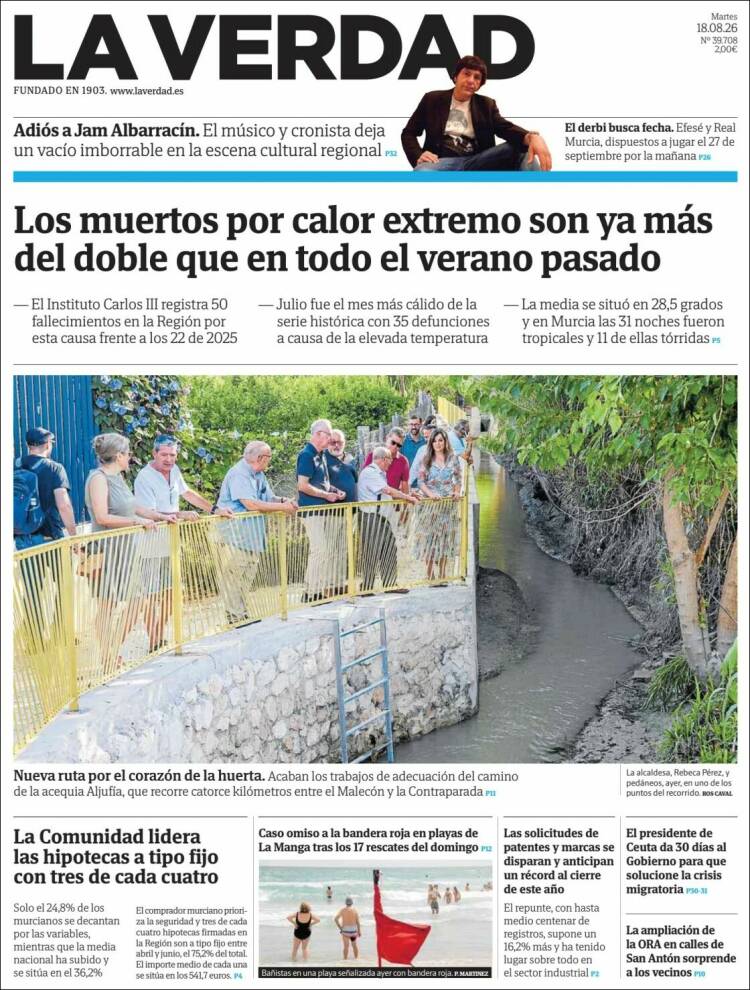 Portada de La Verdad de Murcia (Espa&ntilde;a)