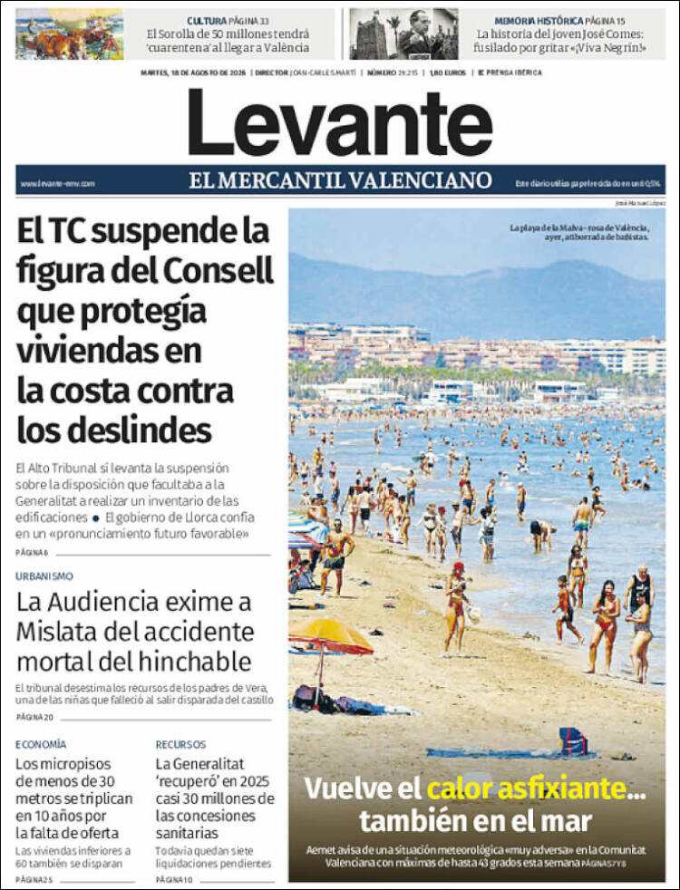 Portada de Levante (Espa&ntilde;a)