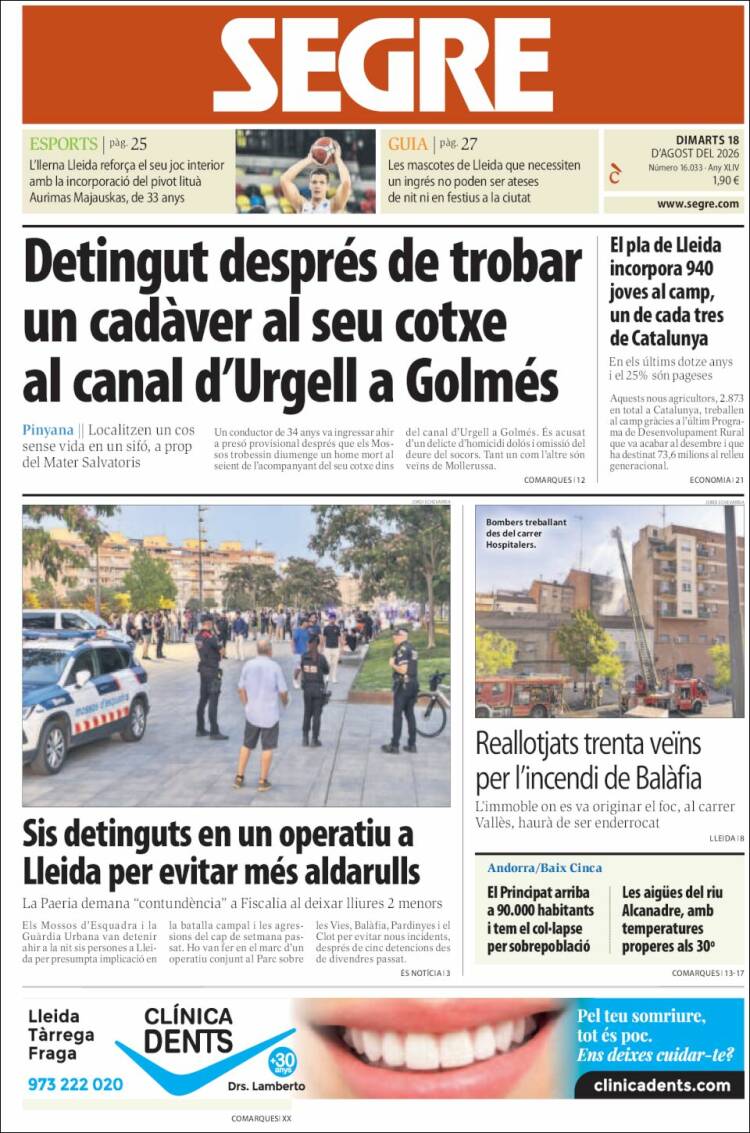Portada de Segre (Espa&ntilde;a)