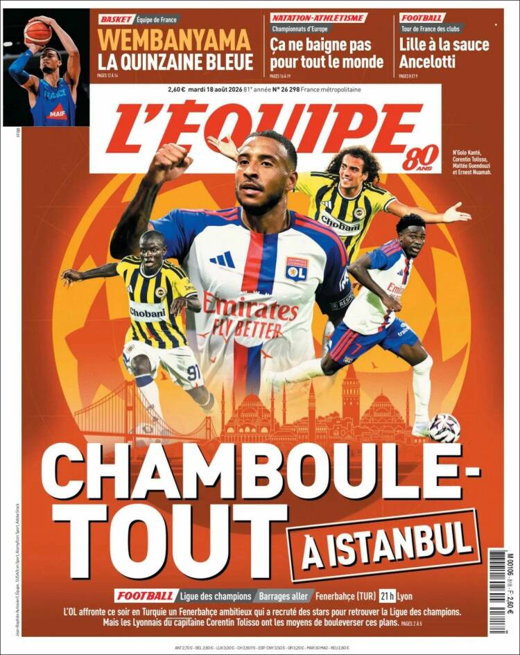 Portada de L'Equipe (Francia)