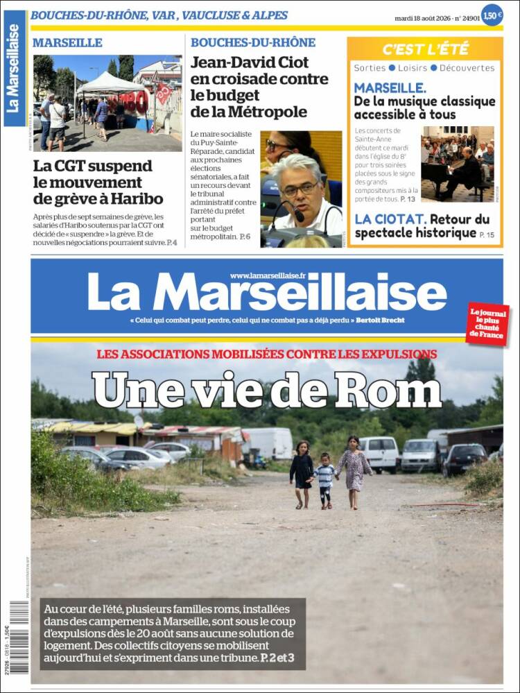 Portada de La Marseillaise (Francia)