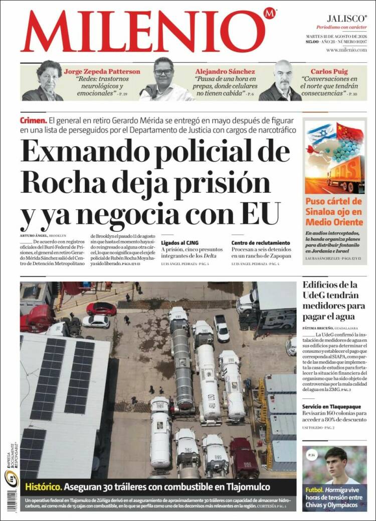 Portada de Milenio - Jalisco (M&eacute;xico)