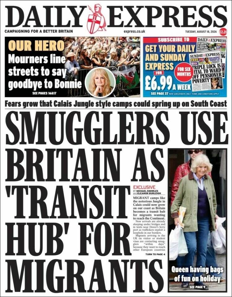 Portada de Daily Express (Reino Unido)