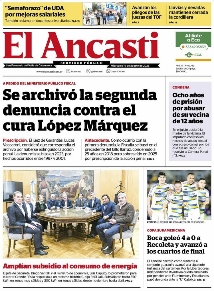 Portada de El Ancasti (Argentina)