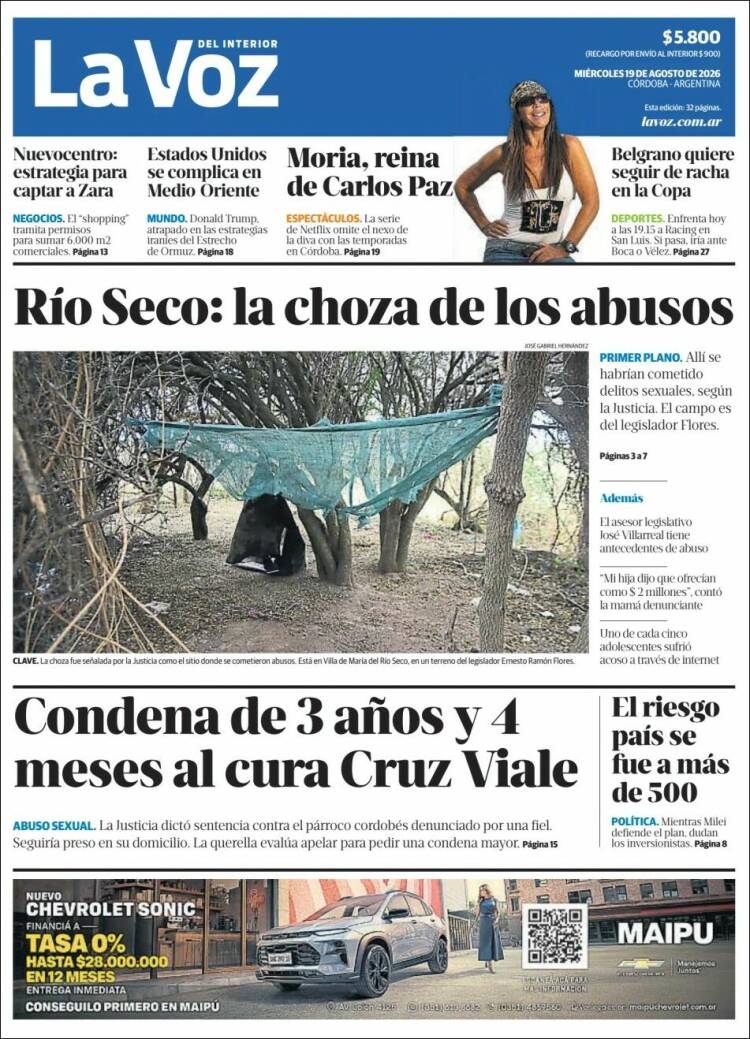 Portada de La Voz del Interior (Argentina)
