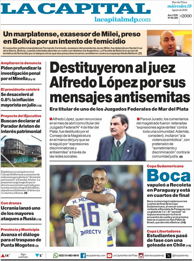 Portada de Diario La Capital - Mar del Plata (Argentina)