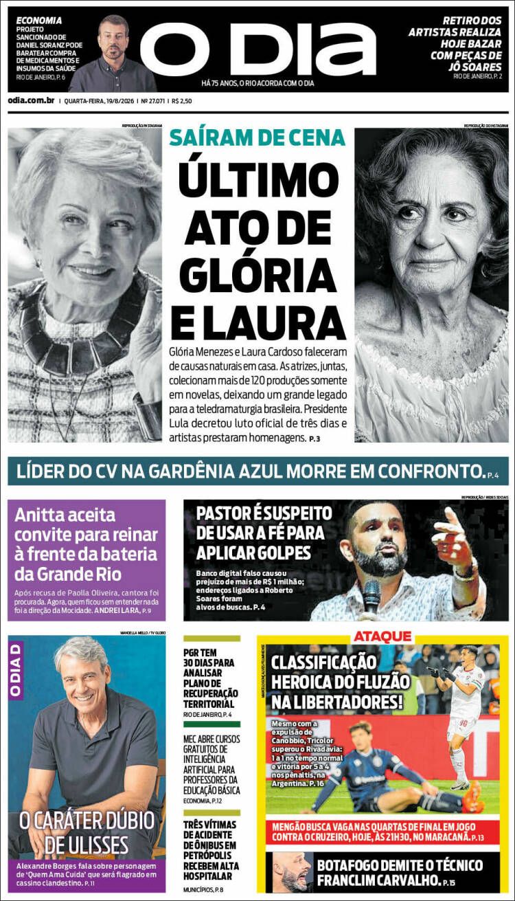 Portada de O Dia (Brasil)