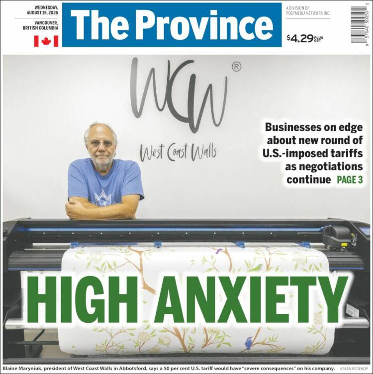 Portada de The Province (Canad&aacute;)