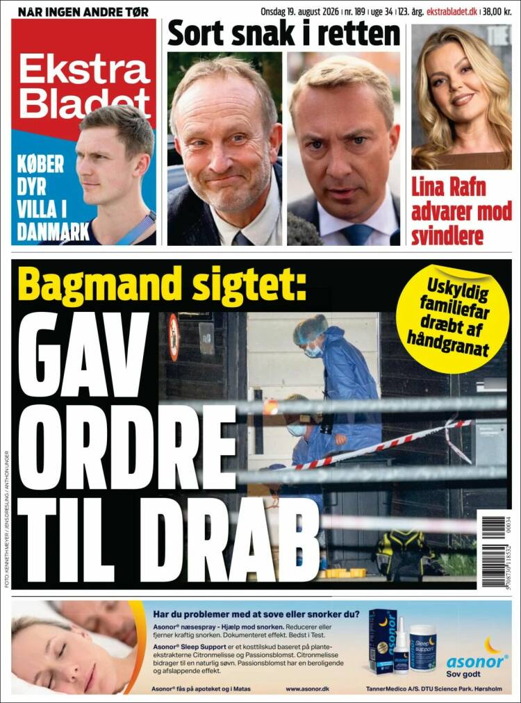 Portada de Ekstra Bladet (Dinamarca)