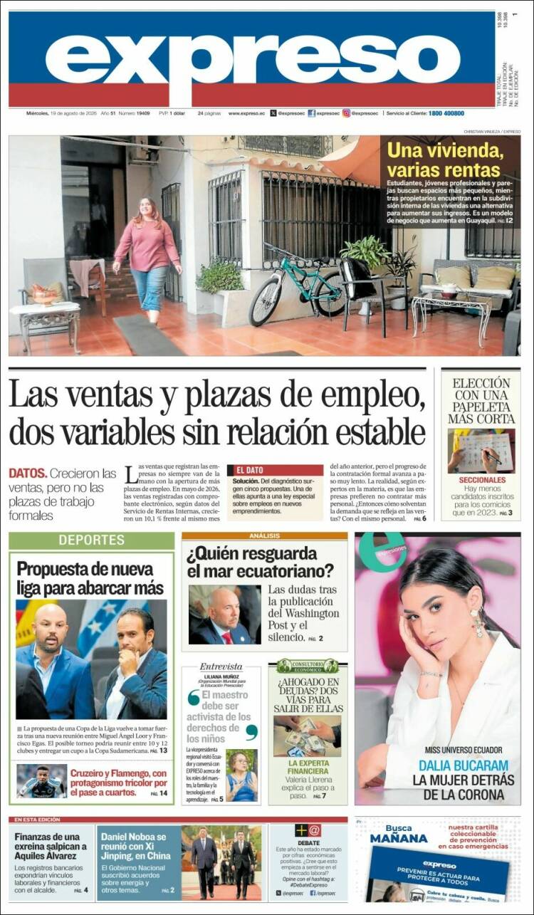 Portada de Expreso (Ecuador)