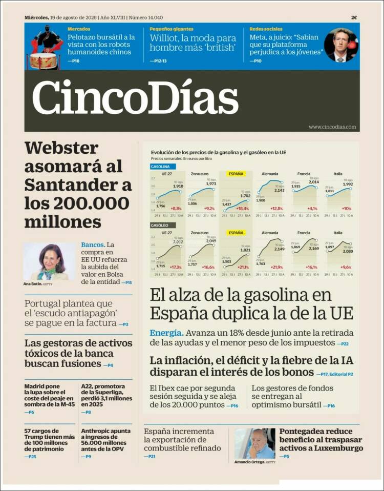 Portada de Cinco Días (Espa&ntilde;a)