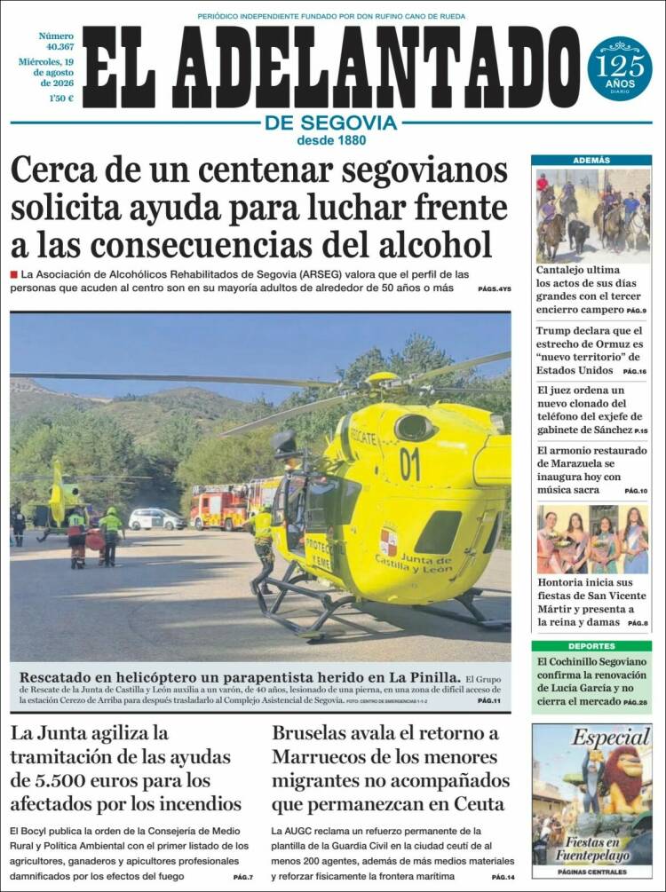 Portada de El Adelantado de Segovia (Spain)