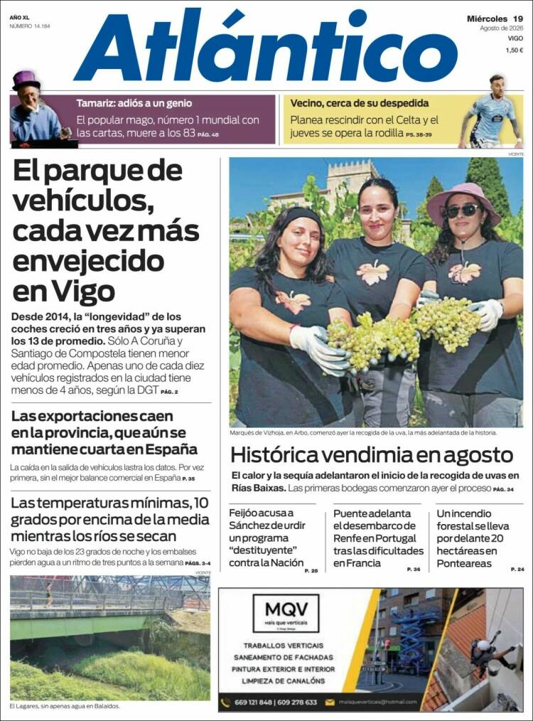 Portada de Atlántico Diario (Spain)