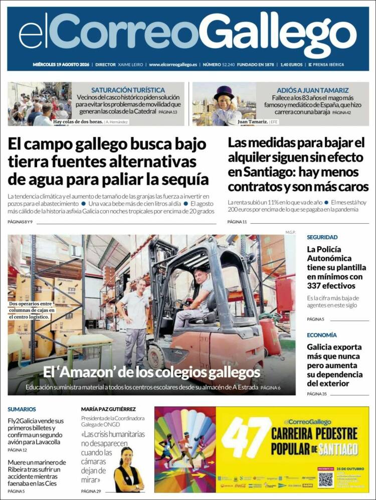 Portada de El Correo Gallego (Espa&ntilde;a)