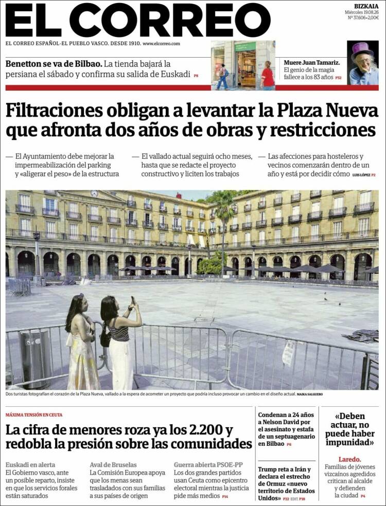 Portada de El Correo (Espa&ntilde;a)