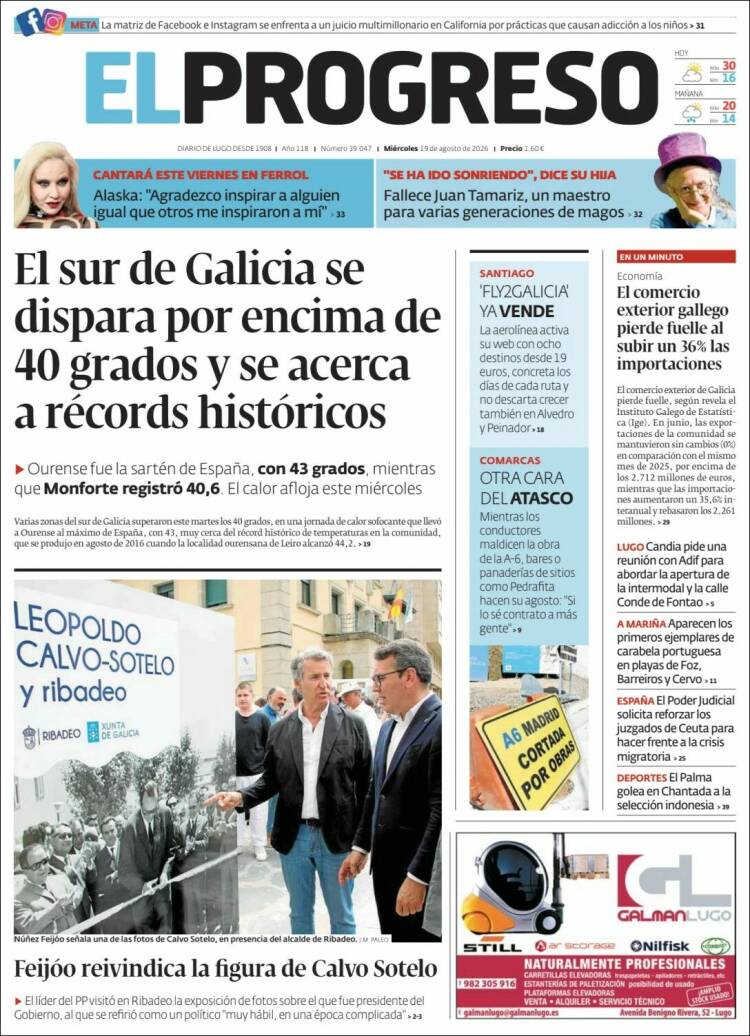 Portada de El Progreso (Espa&ntilde;a)