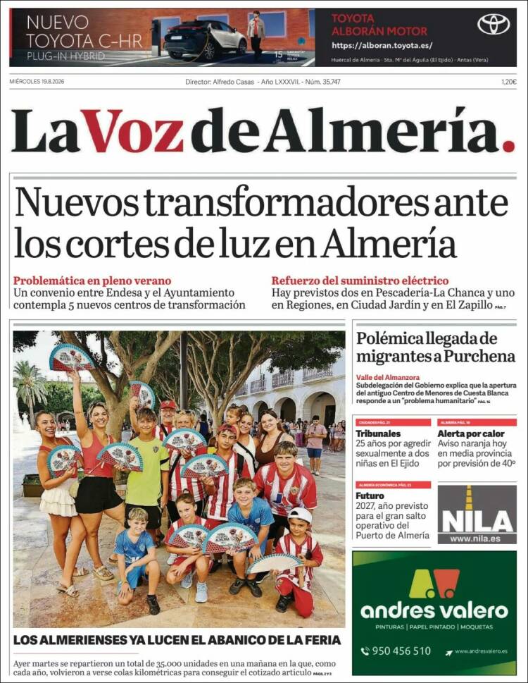 Portada de La Voz de Almería (Espa&ntilde;a)