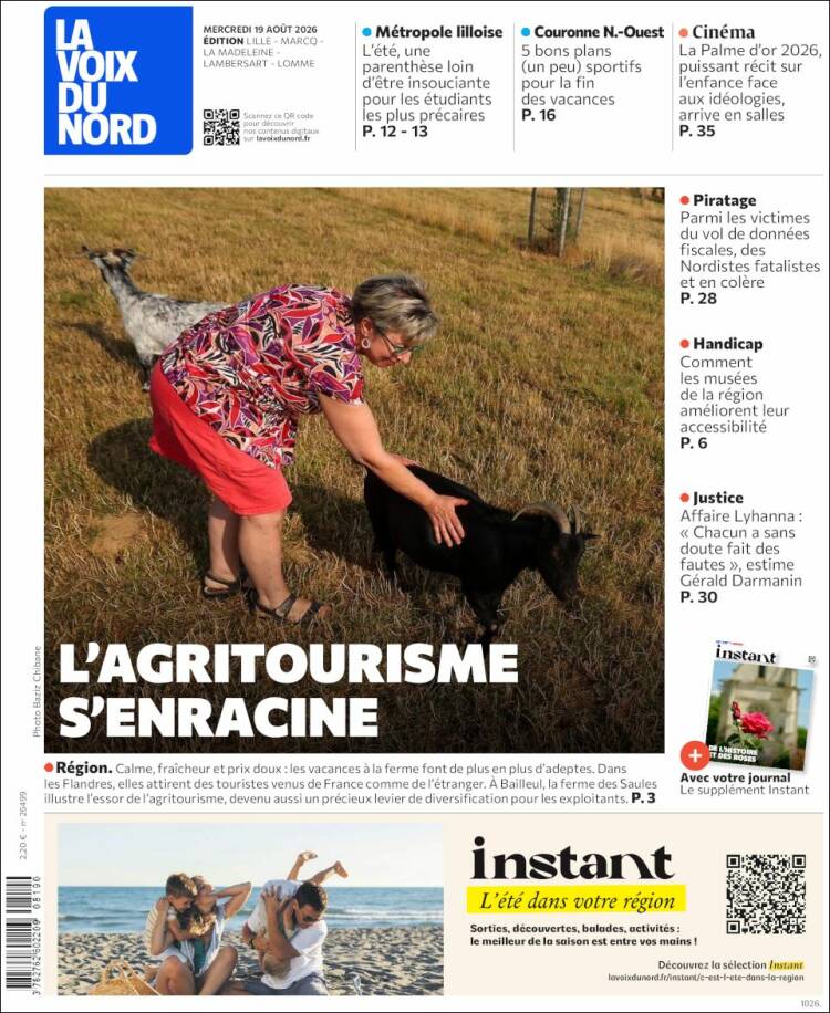 Portada de La Voix du Nord (Francia)
