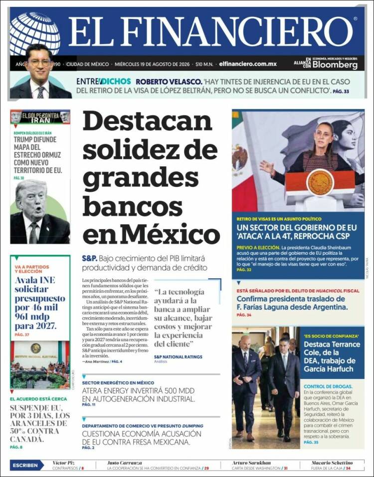 Portada de El Financiero (M&eacute;xico)