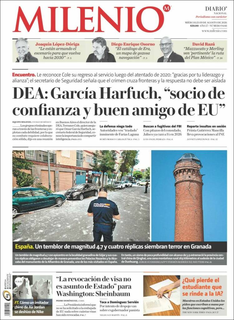 Portada de Milenio (M&eacute;xico)