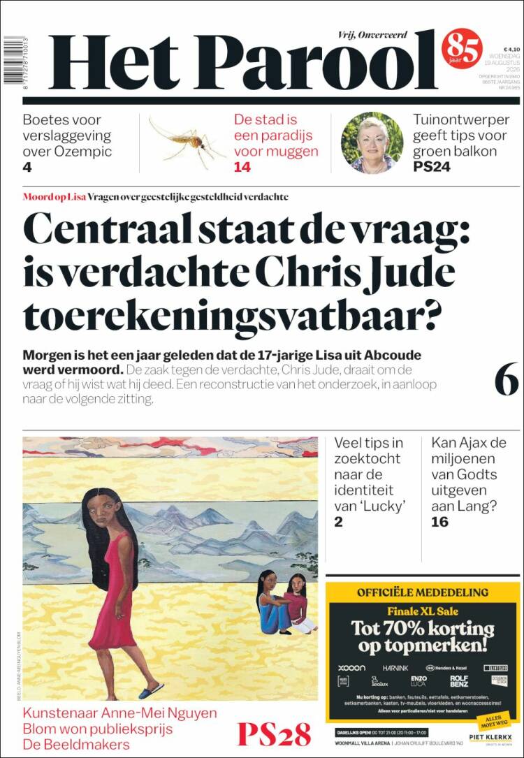 Portada de Het Parool (Pa&iacute;ses Bajos)