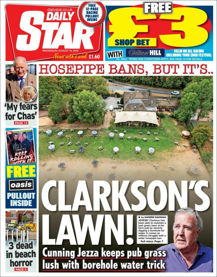 Portada de Daily Star (Reino Unido)