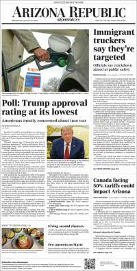 Portada de Arizona Republic News (USA)