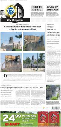 Portada de The Oregonian (USA)
