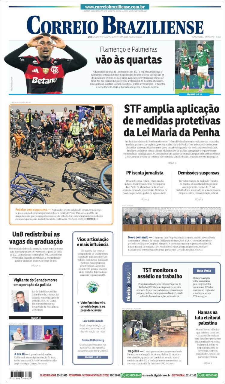 Portada de Correio Braziliense (Brasil)